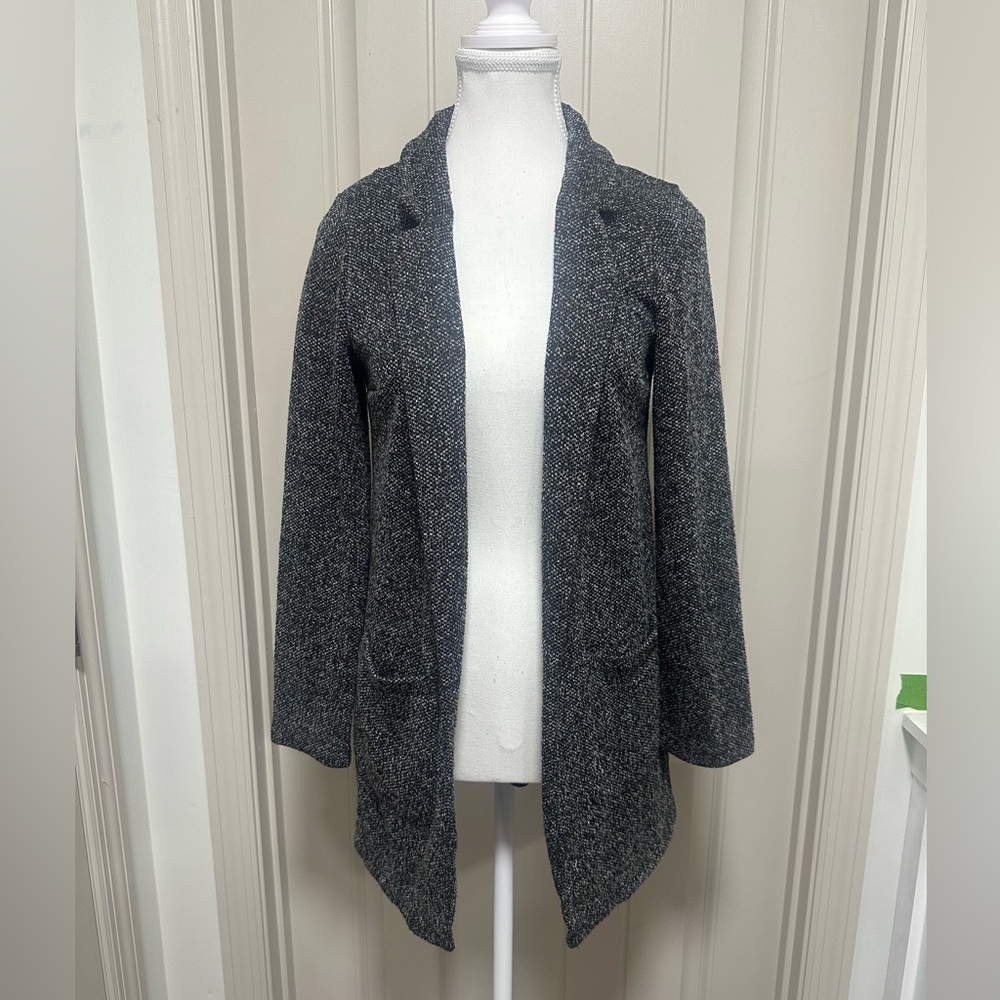 H&M Black and White Textured Knit Blazer